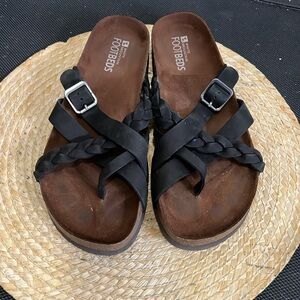 White Mountain Footbed Leather Slide Sandals Size 11